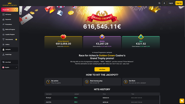 Golden Crown Casino — Jackpot games