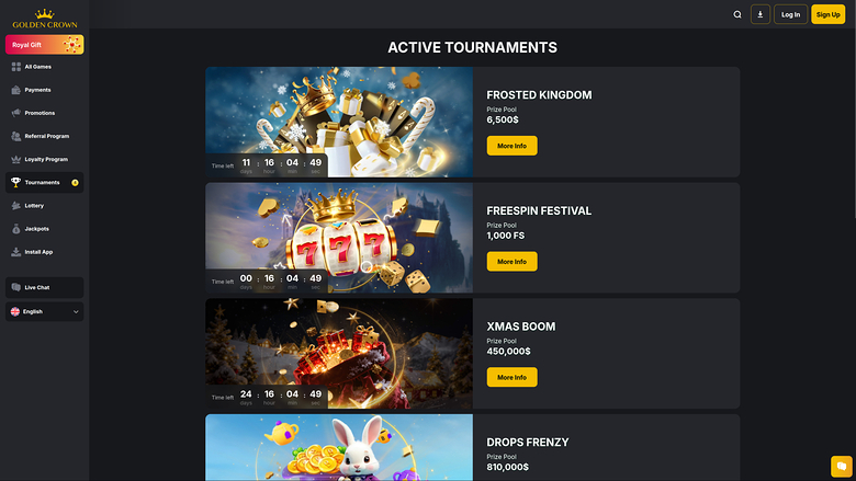 Golden Crown Casino — Tournaments