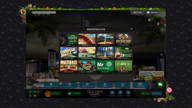 Golden Game Casino — Live dealer lobby