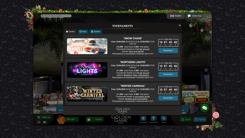 Golden Game Casino — Tournaments