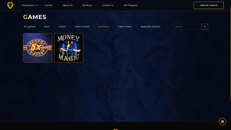 Golden Lion Casino — Jackpot games