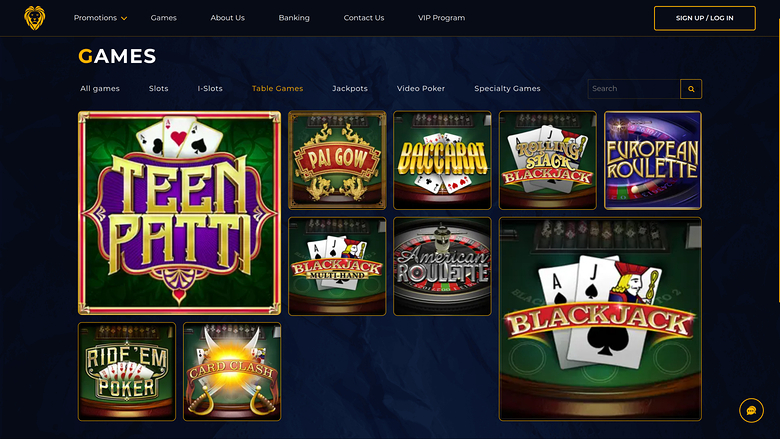 Golden Lion Casino — Games lobby