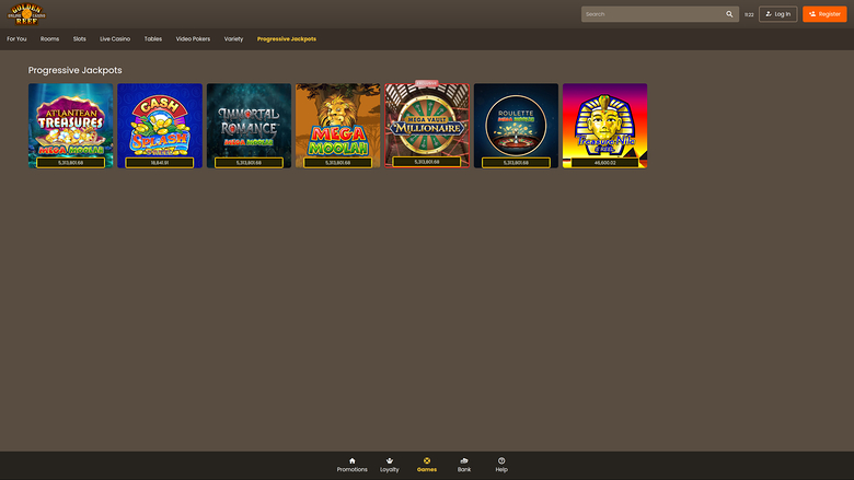 Golden Reef Casino — Jackpot games