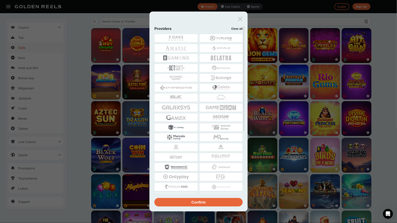 Golden Reels Casino — Games by studio