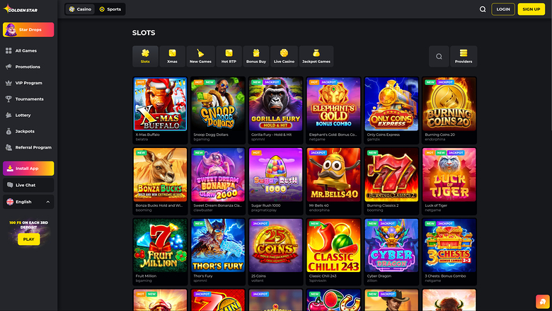 Golden Star Casino — Games lobby