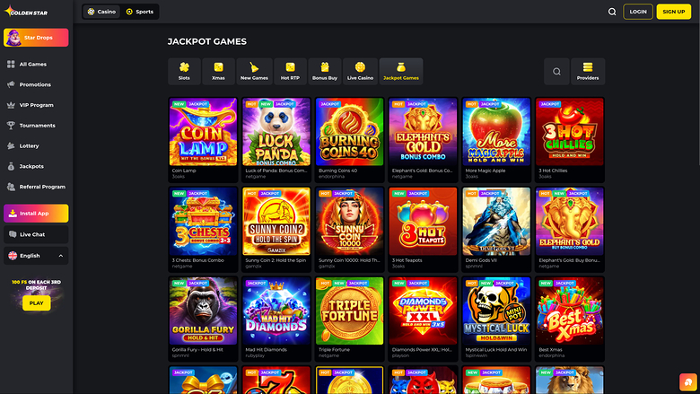 Golden Star Casino — Jackpot games