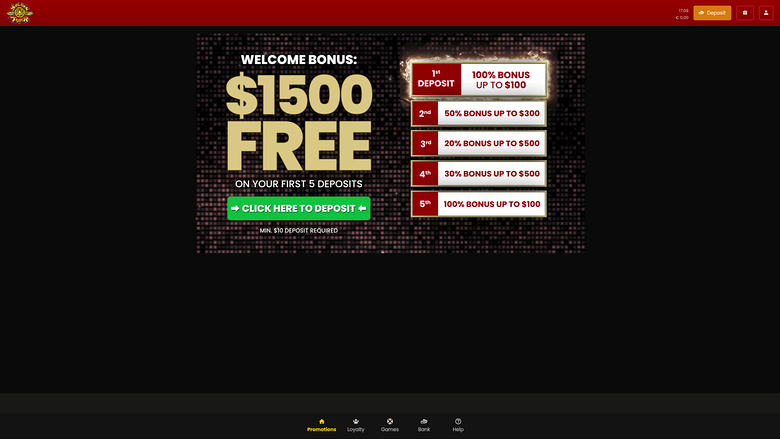 Golden Tiger Casino — Promotions page