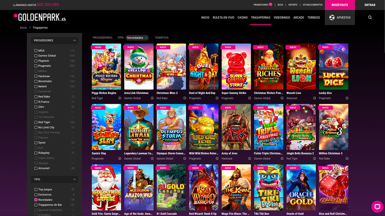 GoldenPark — Games lobby