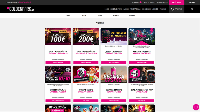 GoldenPark — Promotions page