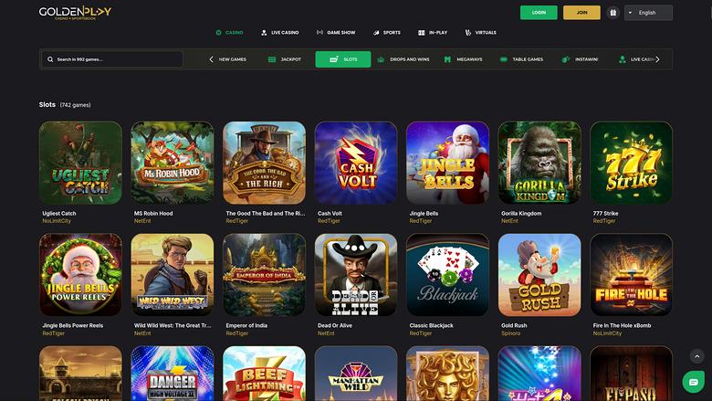 GoldenPlay Casino — Games lobby