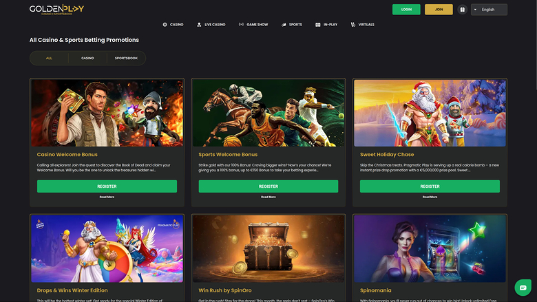 GoldenPlay Casino — Promotions page