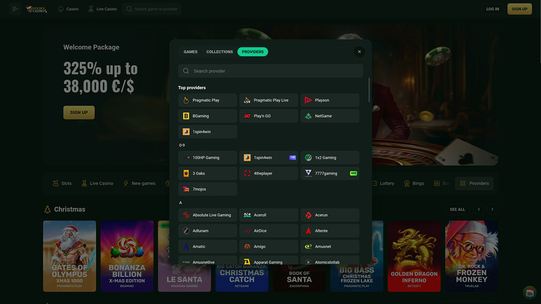 Goldex Casino — Games by studio