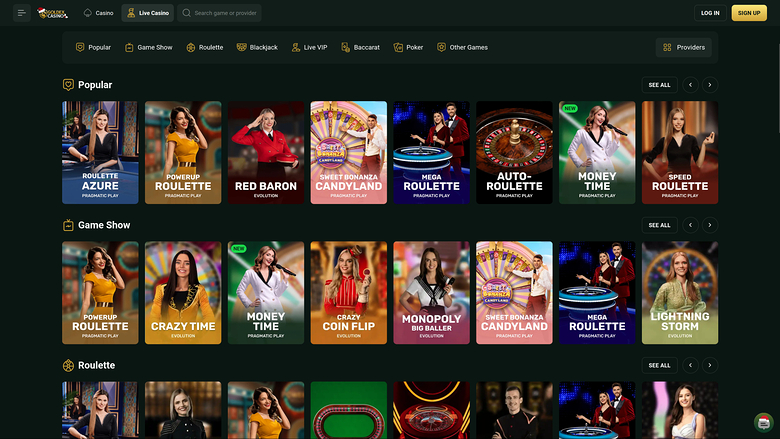 Goldex Casino — Live dealer lobby
