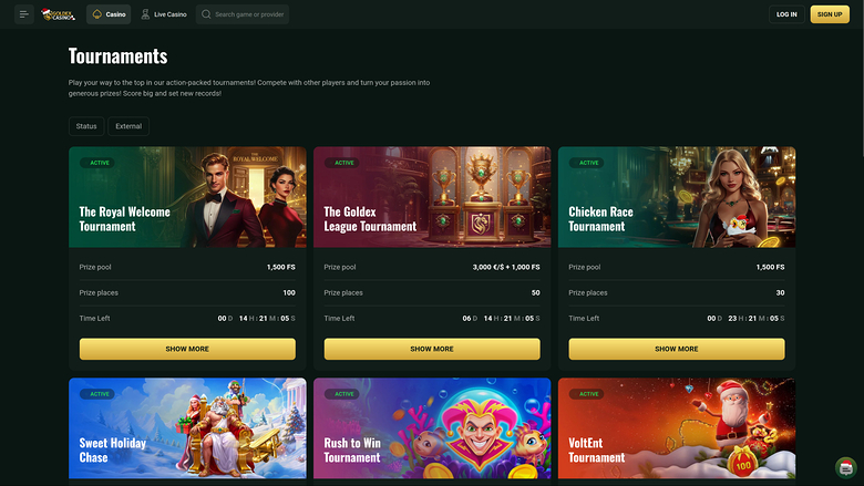 Goldex Casino — Tournaments