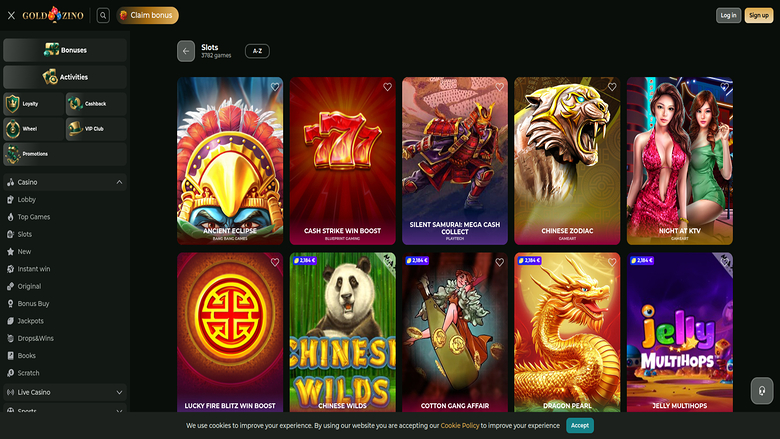 Goldzino Casino — Games lobby