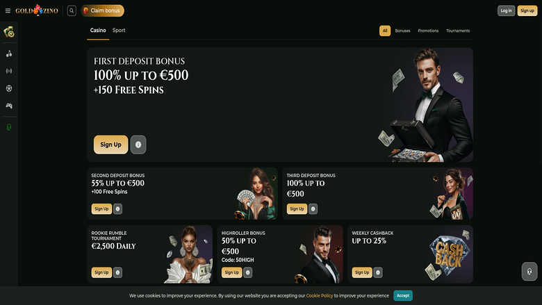 Goldzino Casino — Promotions page