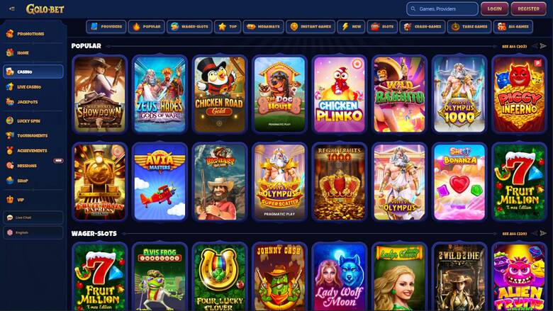 Golobet Casino — Games lobby