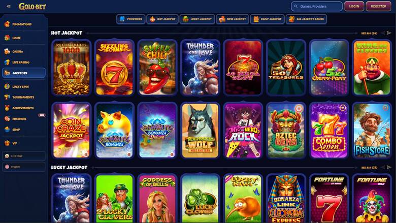 Golobet Casino — Jackpot games