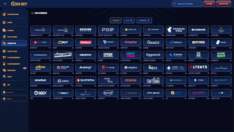 Golobet Casino — Providers