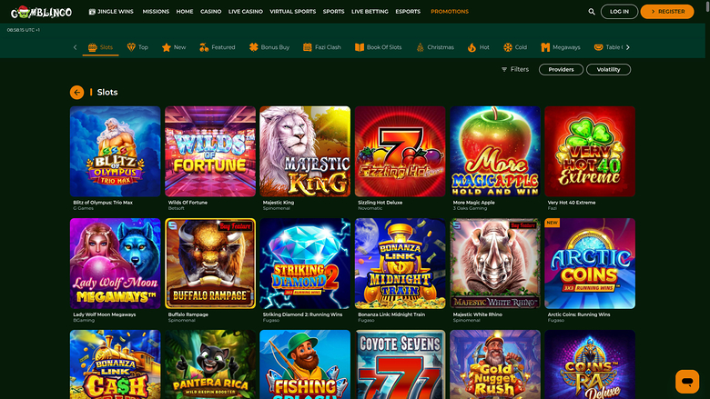 Gomblingo Casino — Games lobby