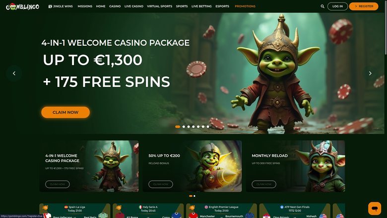 Gomblingo Casino — Homepage