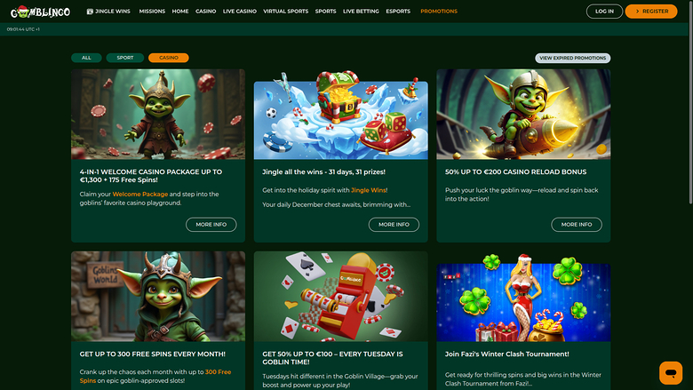 Gomblingo Casino — Promotions page