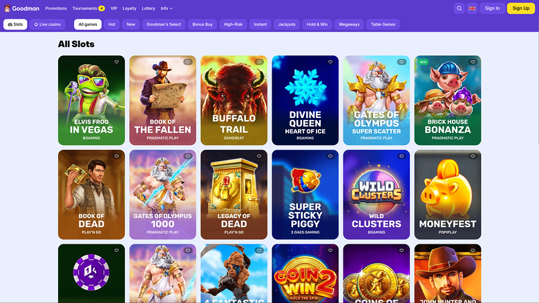 Goodman Casino — Games lobby