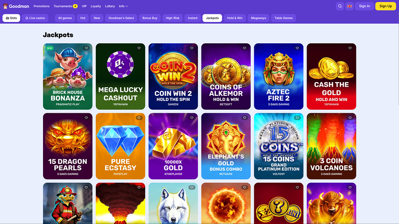 Goodman Casino — Jackpot games