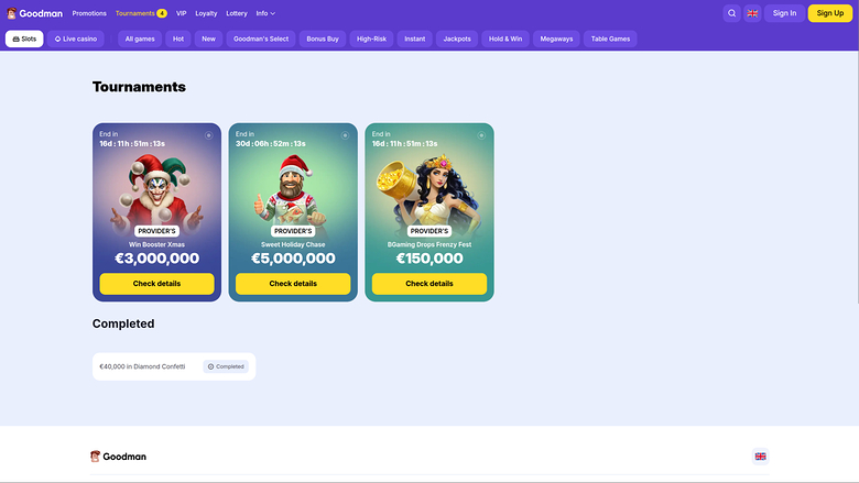 Goodman Casino — Tournaments