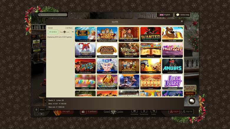 Grand Casino — Games lobby
