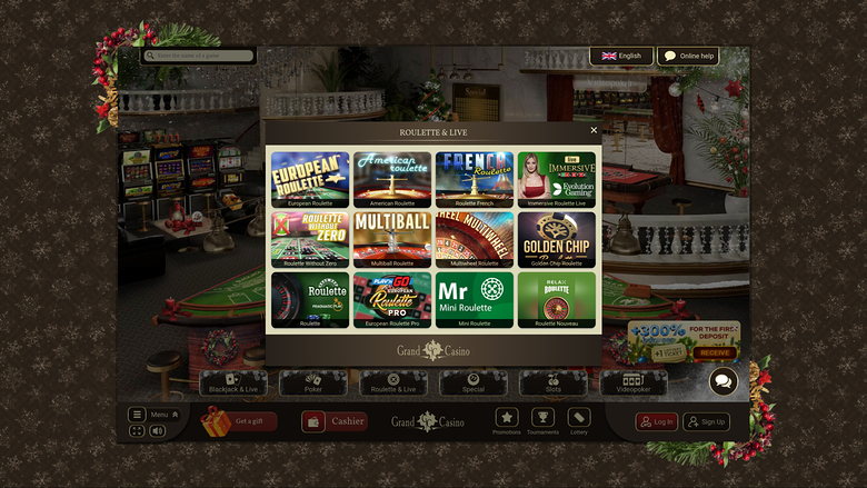 Grand Casino — Live dealer lobby