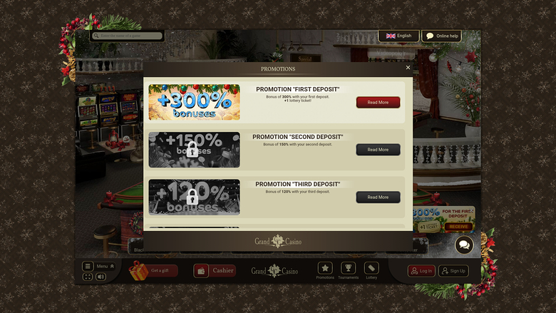 Grand Casino — Promotions page
