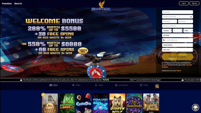 Grand Eagle Casino — Homepage