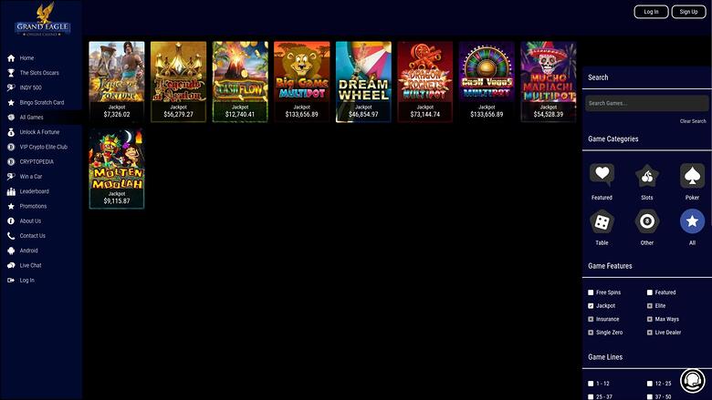 Grand Eagle Casino — Jackpot games
