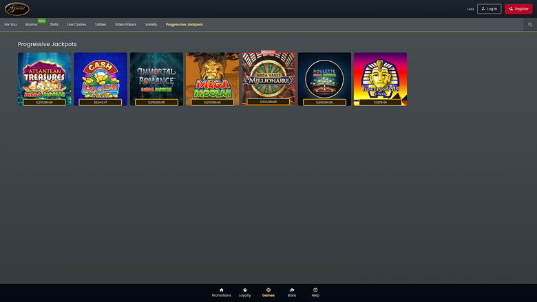 Grand Hotel Casino — Jackpot games