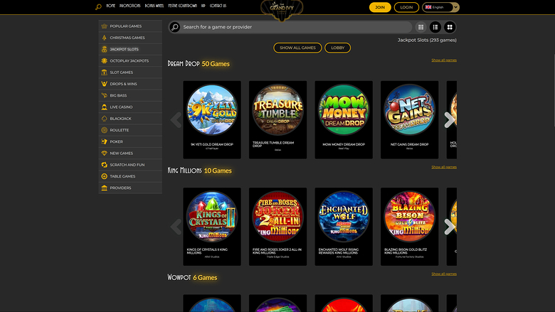 Grand Ivy Casino — Jackpot games
