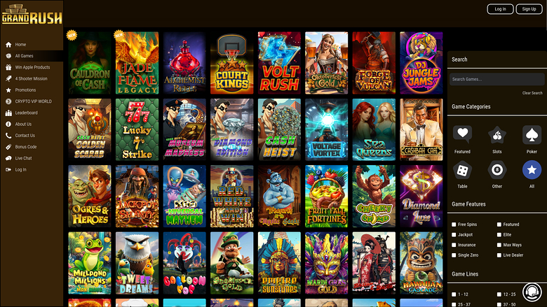 Grand Rush Casino — Games lobby
