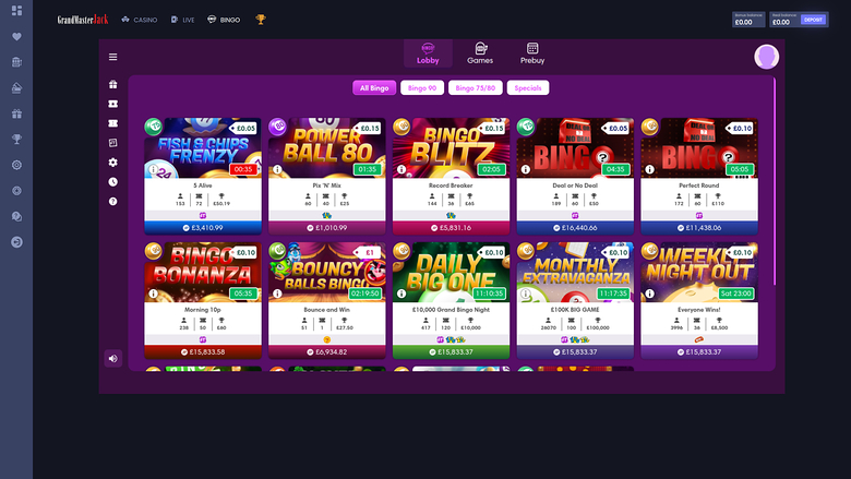 GrandMasterJack Casino — Grand master jack bingo