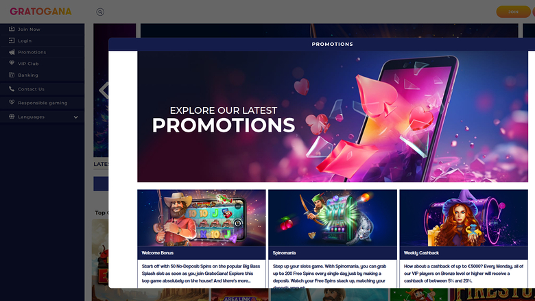 Gratogana Casino — Promotions page
