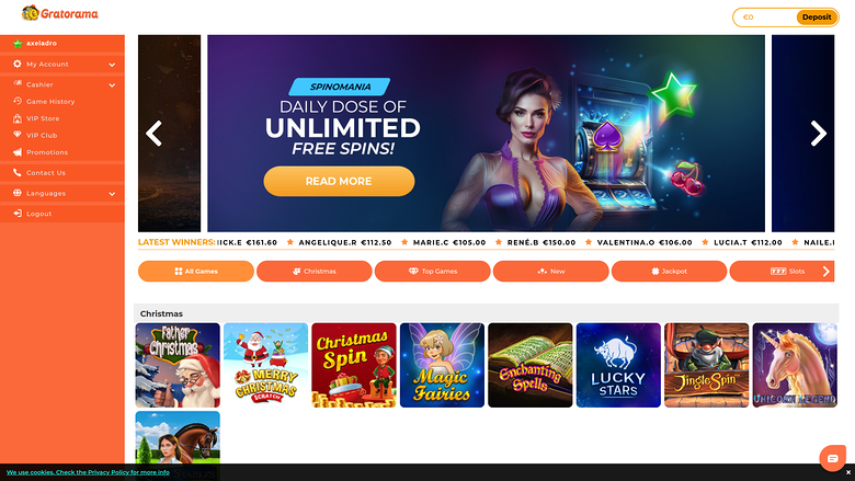 Gratorama Casino — Homepage