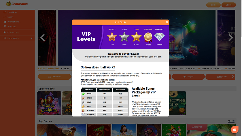 Gratorama Casino — VIP section