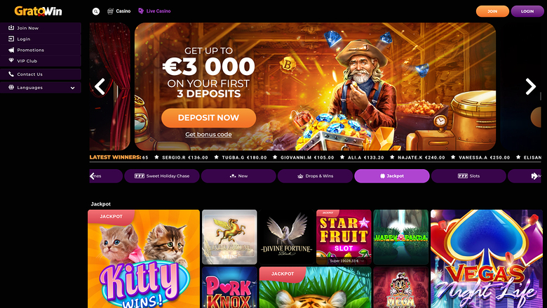 GratoWin — Jackpot games