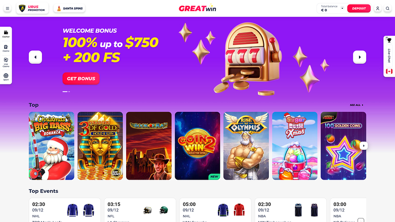 Greatwin Casino — Homepage