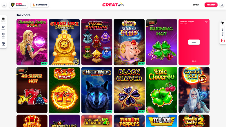 Greatwin Casino — Jackpot games
