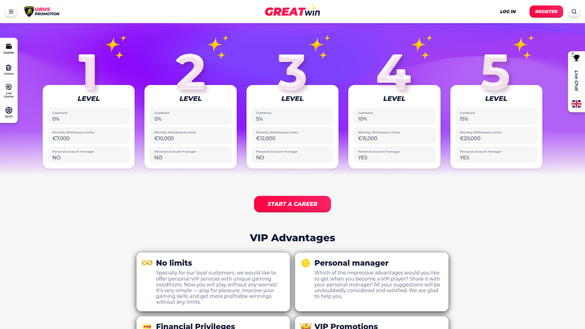 Greatwin Casino — VIP section