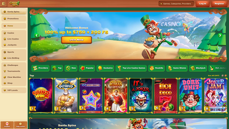 GreenLuck Casino — Homepage