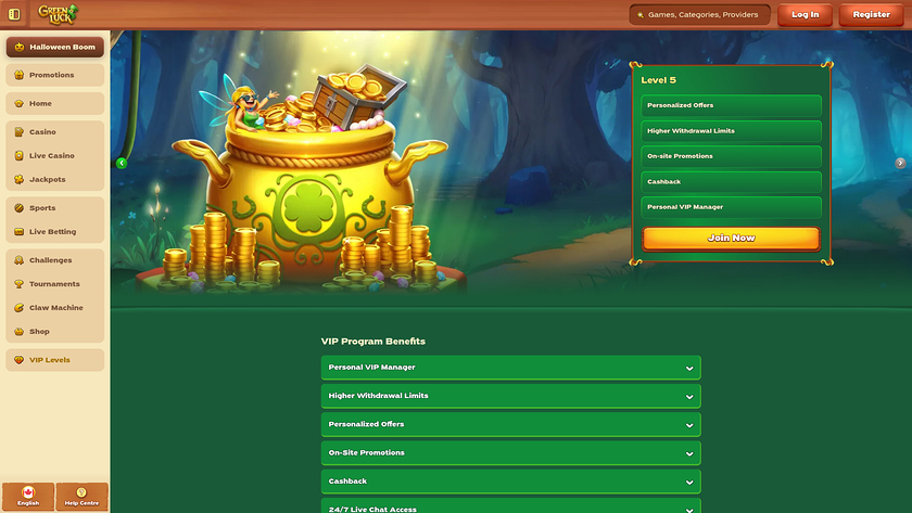 GreenLuck Casino — VIP section