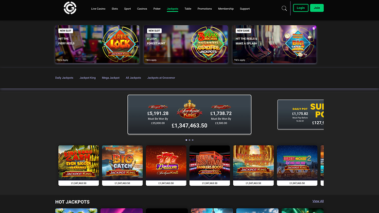 Grosvenor Casino — Jackpot games