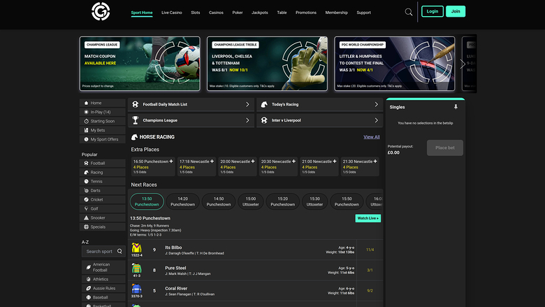 Grosvenor Casino — Live bet