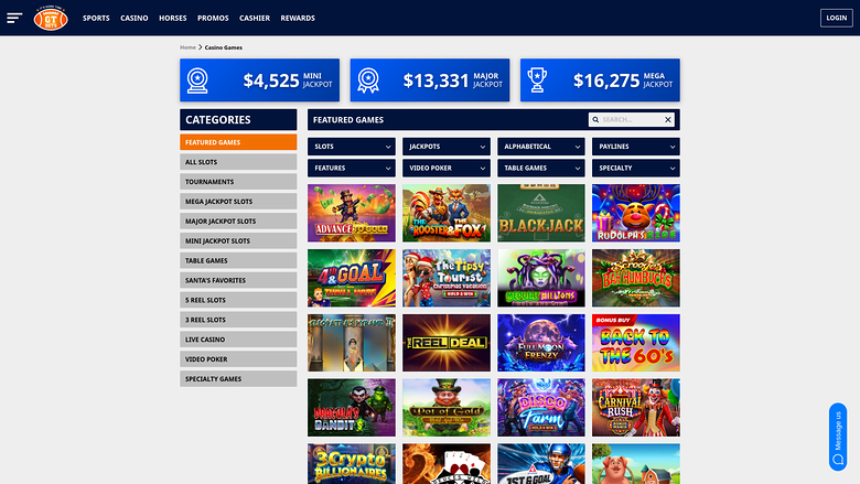 GTbets Casino — Games lobby